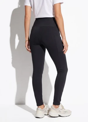 Marguerite - Legging Preta Zero Transparência com Bolsos Laterais - MARGUERITE