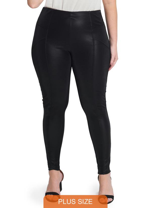 Secret Glam - Legging Sintetico Rajado Suede Preto