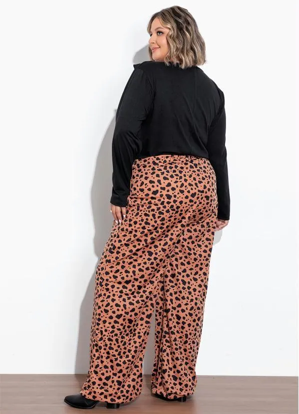 Marguerite - Calça Animal Print Wide Leg Plus Size 4