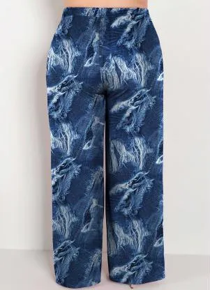Marguerite - Calça Azul Jeans com Elástico no Cós Plus Size - MARGUERITE