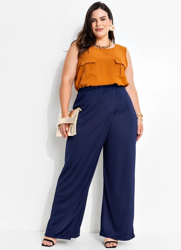 Marguerite - Calça Azul Marinho em Malha