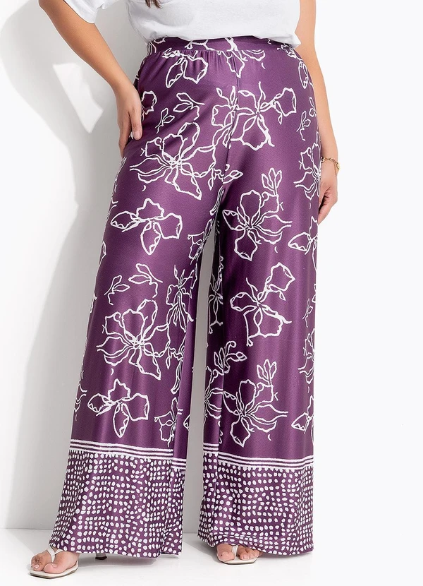 Marguerite - Calça  Barrado Roxo em Malha 3