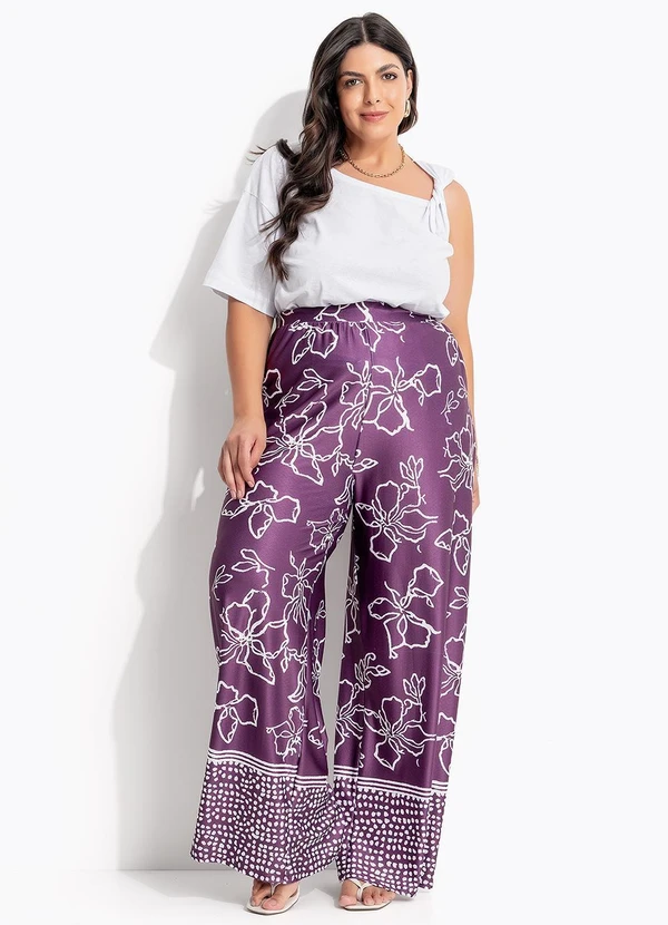 Marguerite - Calça  Barrado Roxo em Malha 5