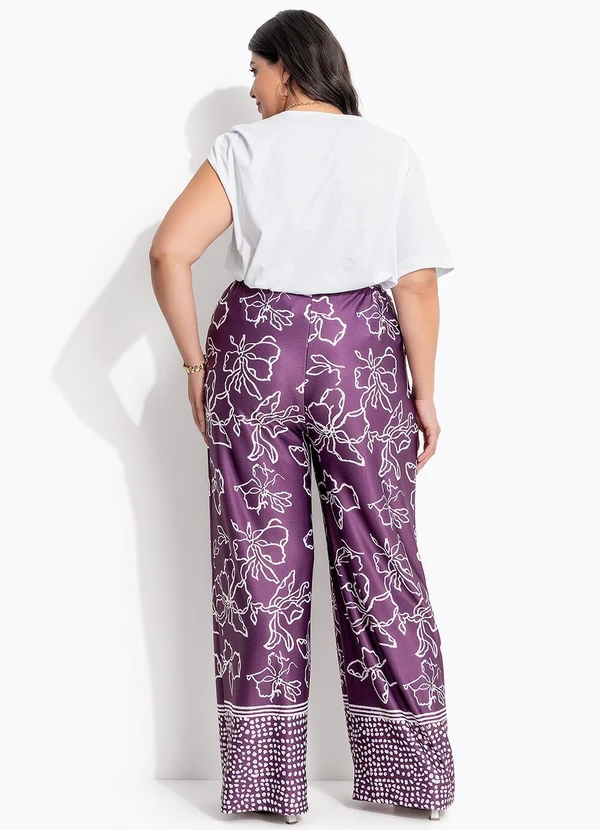 Marguerite - Calça  Barrado Roxo em Malha 6