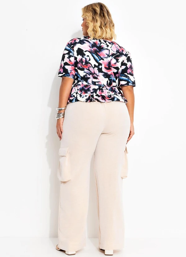 Marguerite - Calça Bege Claro em Crepe Plano 2