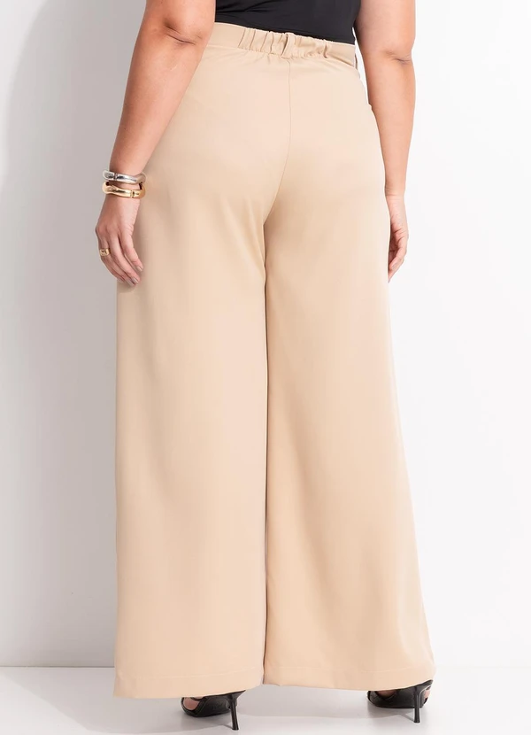 Marguerite - Calça Bege em Crepe Plano 3