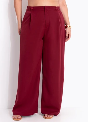Marguerite - Calça Bordô Ajustável em Alfaiataria - MARGUERITE