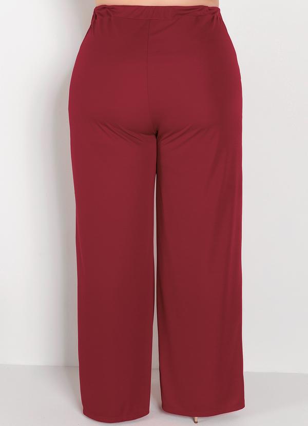 Marguerite - Calça Bordô Pantalona em Malha 2
