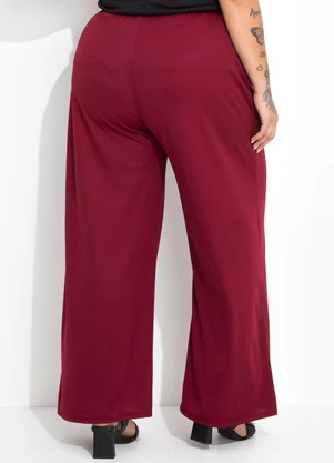 Marguerite - Calça Bordô Wide Leg com Cordão - MARGUERITE