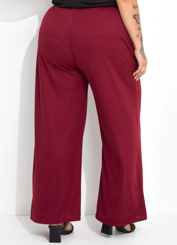 Marguerite - Calça Bordô Wide Leg com Cordão 2