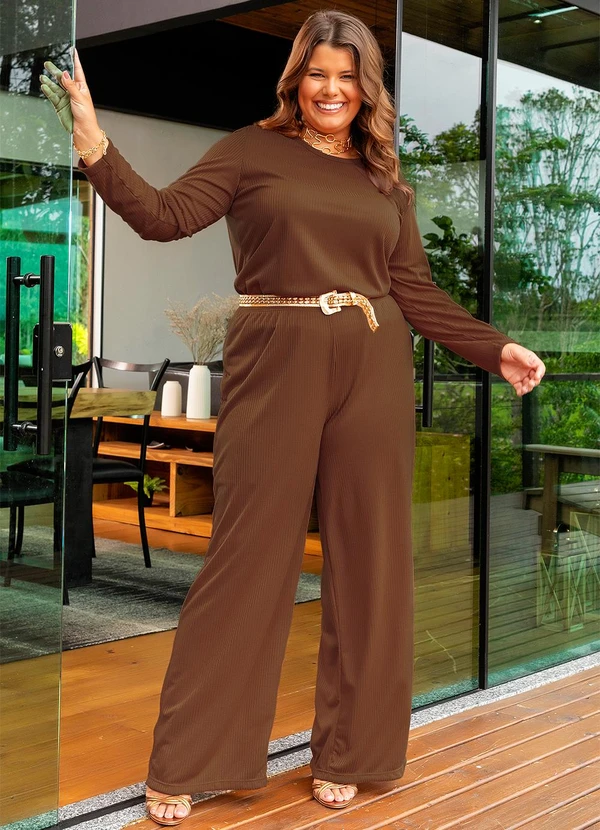 Marguerite - Calça Caramelo em Canelado 3