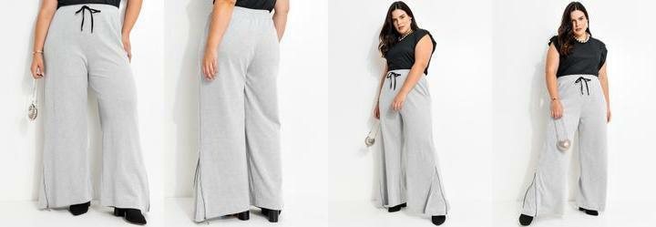 Cala Cinza Claro em Malha Piquet