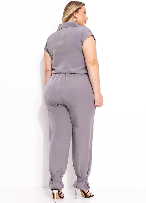 Marguerite - Calça Cinza em Crepe Plano 6