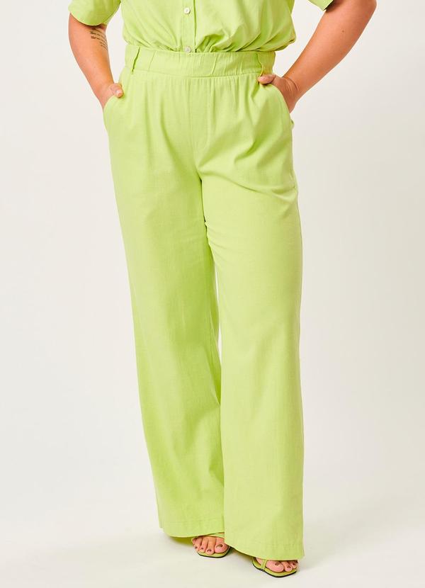 Lisamour - Calça em Plano Sarja Viscolinho Verde