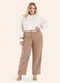 Secret Glam - Calça Feminina Alfaiataria Reta Marrom - variação: Marrom