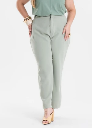 Secret Glam - Calça Feminina Alfaiataria Reta Verde - SECRET GLAM