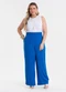 Secret Glam - Calça Feminina Pantalona Viscose Azul - variação: Azul