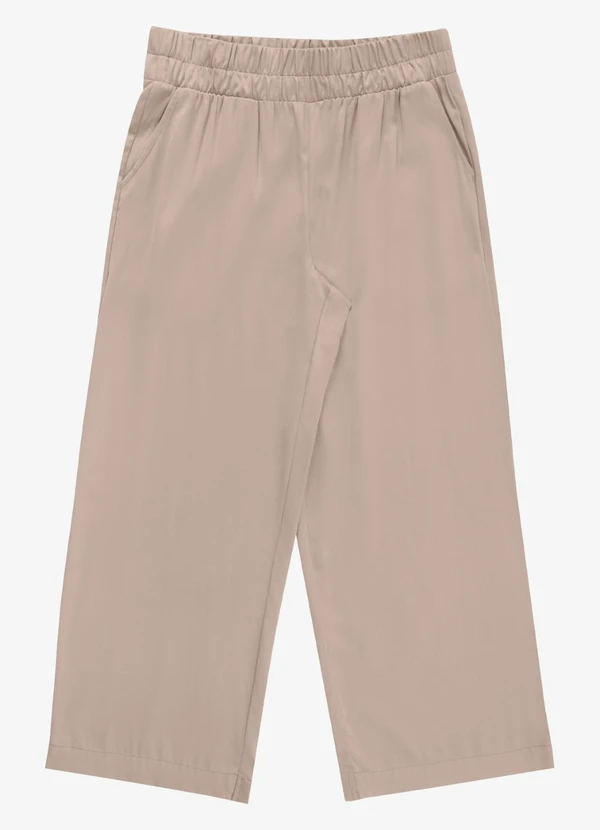 Secret Glam - Calça Feminina Pantalona Viscose Bege