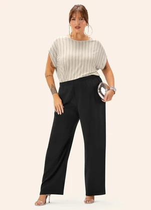 Secret Glam - Calça Feminina Plus Pantalona  Preto - SECRET GLAM