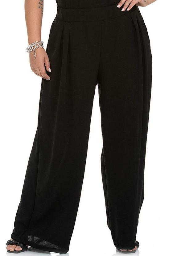 Secret Glam - Calça Feminina Plus Size Air Flow Preto