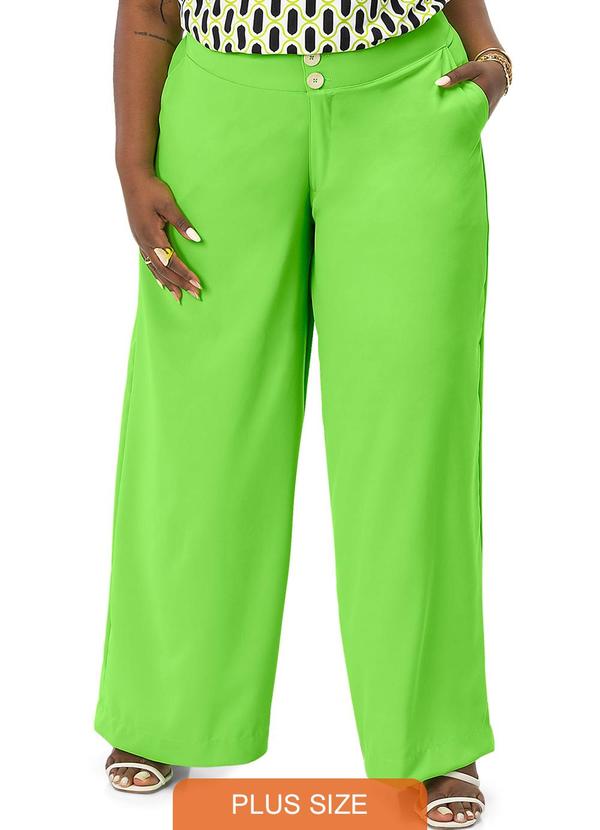 Secret Glam - Calça Feminina Plus Size em Crepe Verde