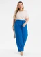 Secret Glam - Calça Feminina Reta com Cinto Marrom - variação: Azul