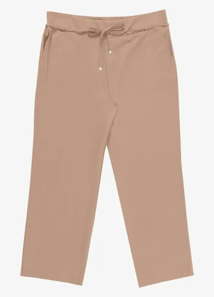 Secret Glam - Calça Feminina Reta com Cinto Marrom - SECRET GLAM