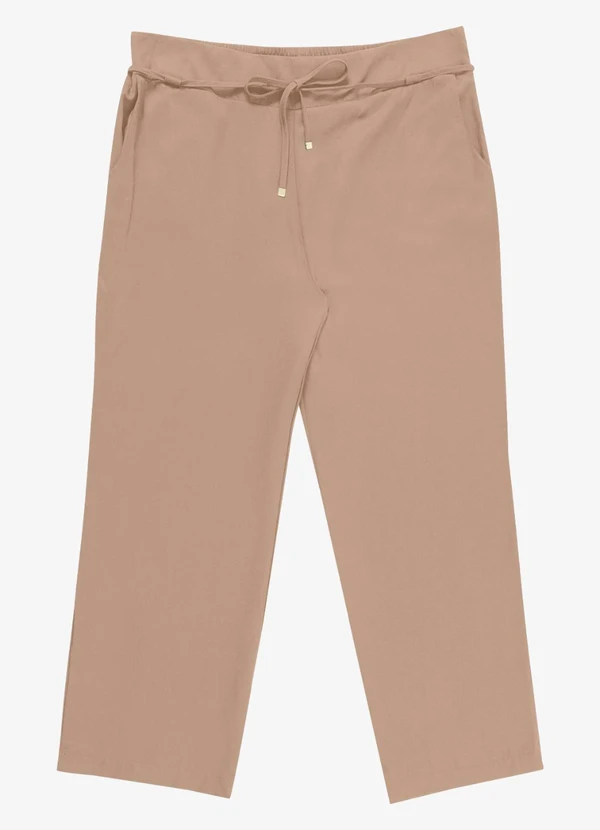 Secret Glam - Calça Feminina Reta com Cinto Marrom