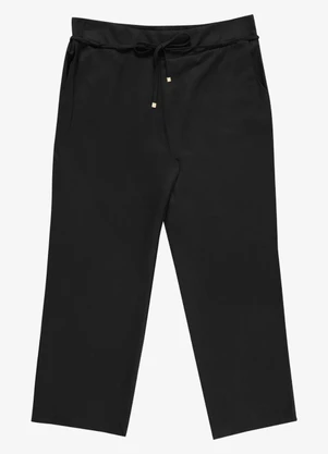 Secret Glam - Calça Feminina Reta com Cinto Preto - SECRET GLAM