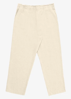 Secret Glam - Calça Feminina Reta Linho Bege - SECRET GLAM