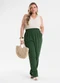 Secret Glam - Calça Feminina Reta Linho Bege - variação: Verde