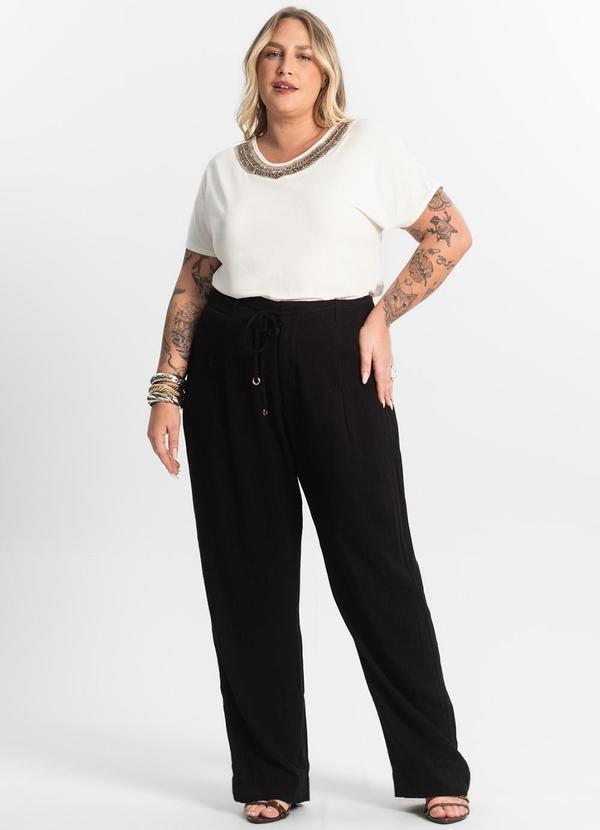 Secret Glam - Calça Feminina Reta Preto 3