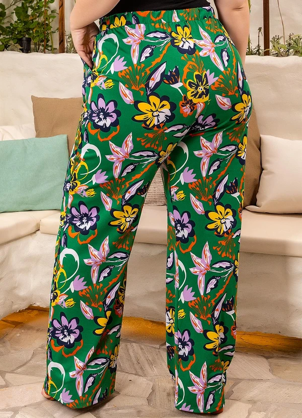 Marguerite - Calça Floral Verde em Poliflex 2