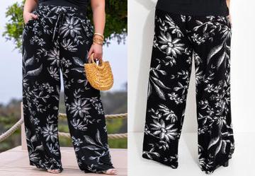 Cala Folhagem Preta em Malha Tric