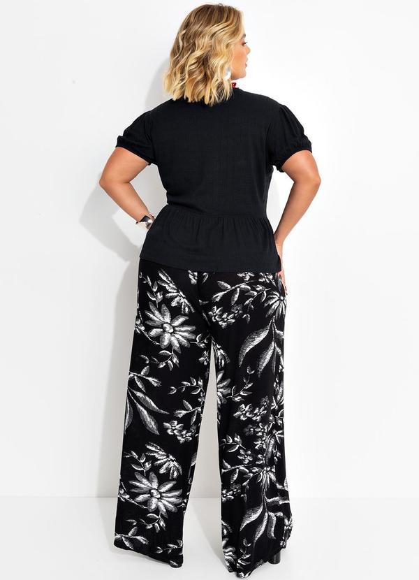 Marguerite - Calça Folhagem Preta em Malha Tricô 2