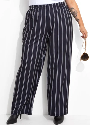 Marguerite - Calça Listras em Jersey Acetinado - MARGUERITE