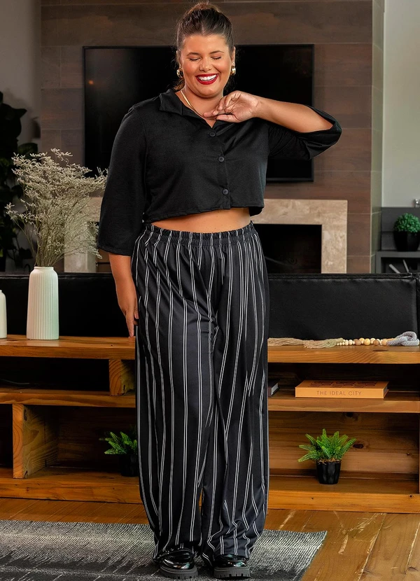 Marguerite - Calça Listras em Jersey Acetinado 3