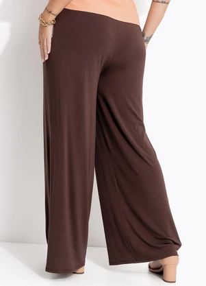 Marguerite - Calça Marrom em Malha de Viscose - MARGUERITE