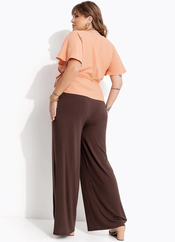 Marguerite - Calça Marrom em Malha de Viscose 5