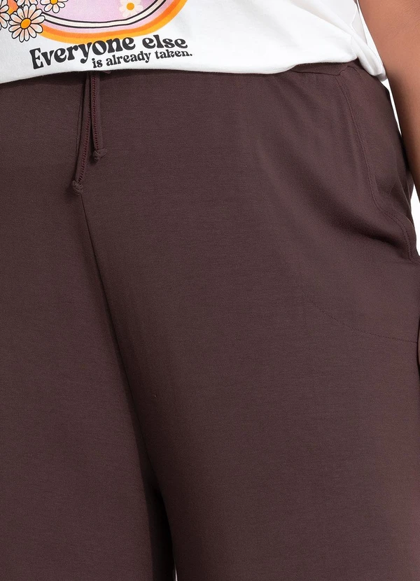 Marguerite - Calça Marrom em Malha de Viscose 9