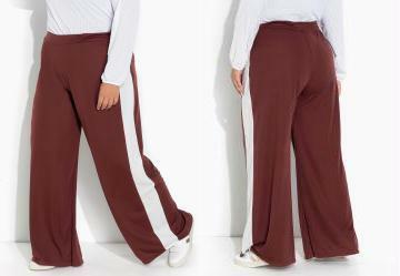 Cala Marrom Pantalona com Recortes Plus Size