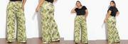 Cala Mix Verde Wide Leg com Filete Plus Size