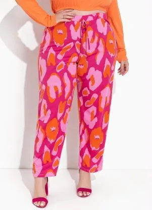 Marguerite - Calça Onça Pink em Malha - MARGUERITE