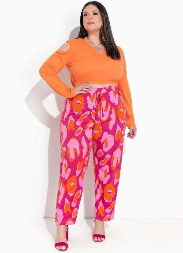 Marguerite - Calça Onça Pink em Malha 2