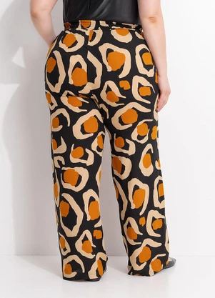 Marguerite - Calça Oncinha Pantalona Viscose Plana - MARGUERITE