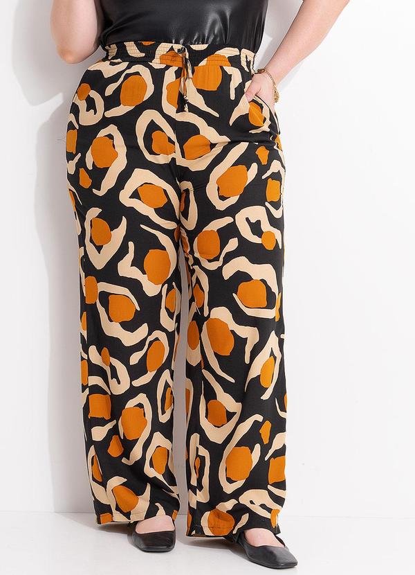 Cal�a (Oncinha) Pantalona Viscose Plana