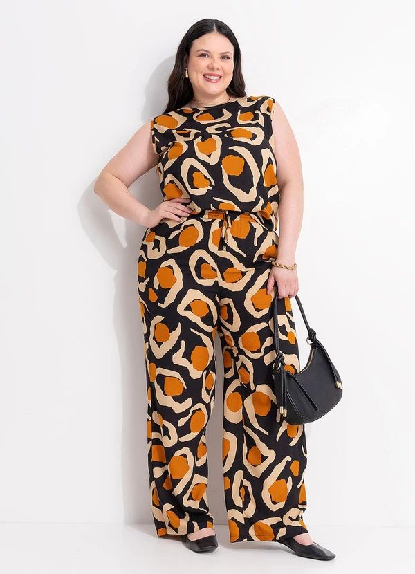 Marguerite - Calça Oncinha Pantalona Viscose Plana 5