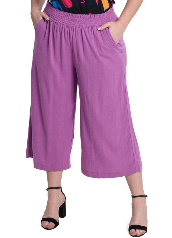 Secret Glam - Calça Pantacourt Feminina Plus Size Roxo