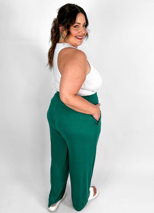 Miss Masy Plus - Calça Pantalona Isabel Verde Bandeira 3