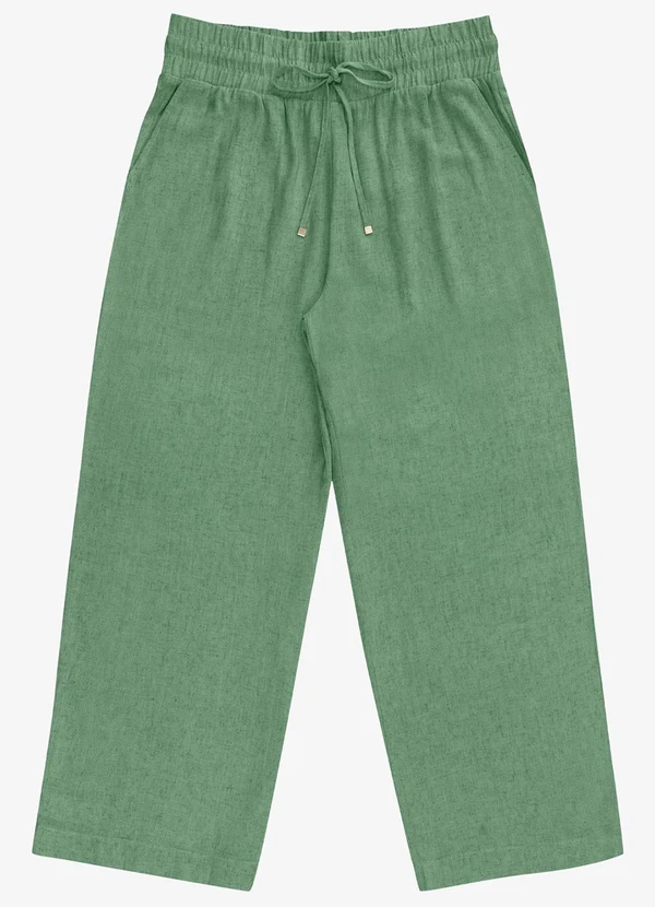 Secret Glam - Calça Pantalona Linho Plus Size Verde 6